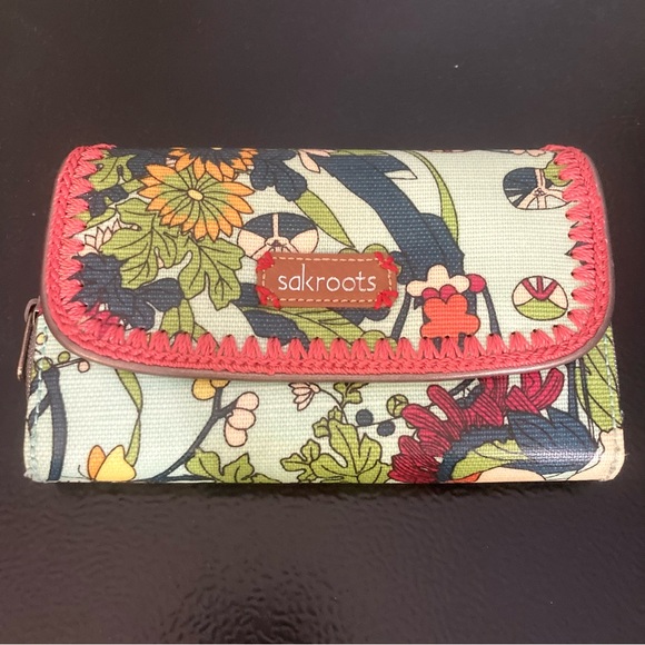 Sakroots Artist Circle Tropical Floral Trifold Large Wallet Multi-Compartment - Picture 13 of 13